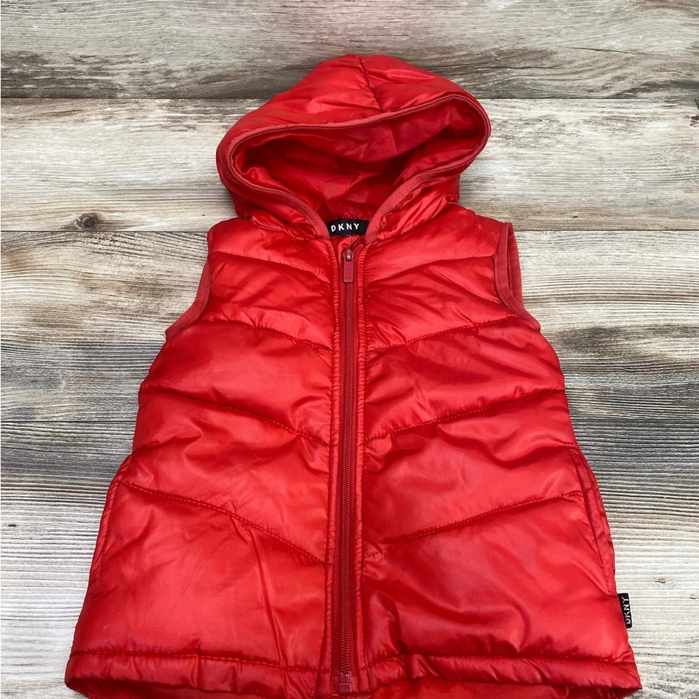 DKNY Kids Red Hooded Vest y.